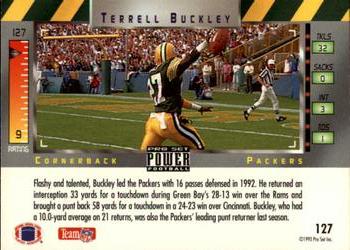 1993 Pro Set Power #127 Terrell Buckley Back
