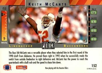 1993 Pro Set Power #152 Keith McCants Back