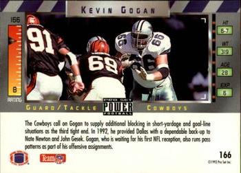 1993 Pro Set Power #166 Kevin Gogan Back