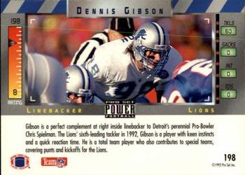 1993 Pro Set Power #198 Dennis Gibson Back