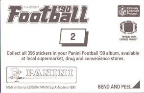 1990 Panini Stickers #2 Super Bowl XXIV Back