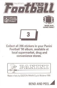 1990 Panini Stickers #3 Buffalo Bills Crest Back