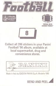 1990 Panini Stickers #8 Scott Norwood Back