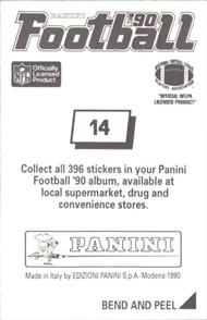 1990 Panini Stickers #14 Shane Conlan Back