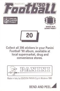 1990 Panini Stickers #20 Eric Thomas Back