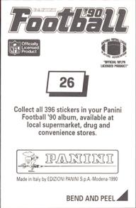 1990 Panini Stickers #26 Boomer Esiason Back