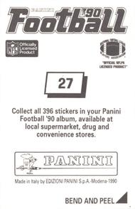 1990 Panini Stickers #27 Eddie Brown Back