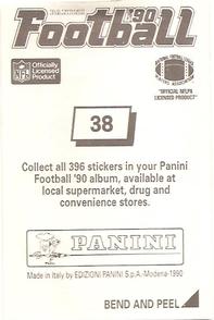 1990 Panini Stickers #38 Felix Wright Back