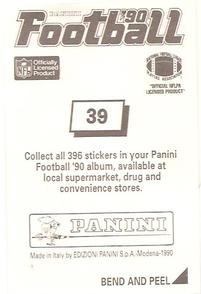 1990 Panini Stickers #39 Bernie Kosar Back