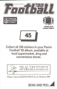 1990 Panini Stickers #45 Greg Kragen Back