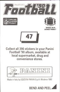 1990 Panini Stickers #47 Dennis Smith Back