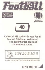1990 Panini Stickers #48 Bobby Humphrey Back