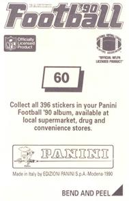 1990 Panini Stickers #60 Warren Moon Back