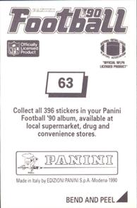 1990 Panini Stickers #63 Mike Munchak Back