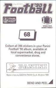 1990 Panini Stickers #68 Duane Bickett Back