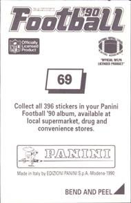 1990 Panini Stickers #69 Jack Trudeau Back