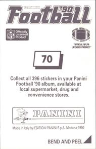 1990 Panini Stickers #70 Jon Hand Back
