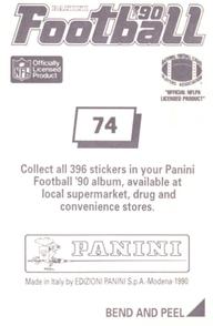 1990 Panini Stickers #74 Jeff Herrod Back
