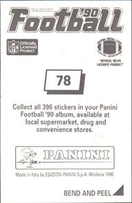 1990 Panini Stickers #78 Ray Donaldson Back