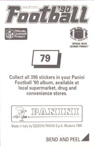 1990 Panini Stickers #79 Albert Bentley Back