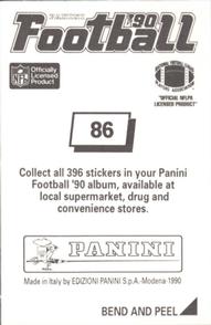 1990 Panini Stickers #86 John Alt Back