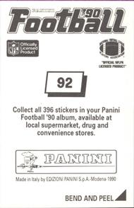 1990 Panini Stickers #92 Neil Smith Back