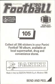 1990 Panini Stickers #105 Steve Wisniewski Back