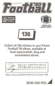 1990 Panini Stickers #136 Jeff Lageman Back