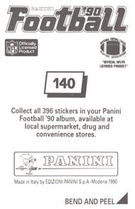 1990 Panini Stickers #140 Ken O'Brien Back