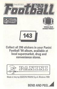 1990 Panini Stickers #143 Dennis Byrd Back