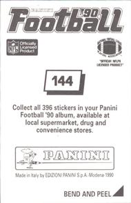 1990 Panini Stickers #144 Mickey Shuler Back