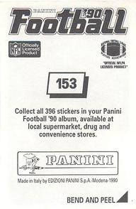 1990 Panini Stickers #153 Gerald Williams Back