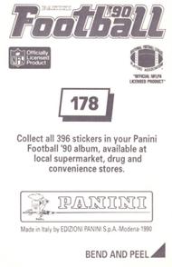 1990 Panini Stickers #178 John L. Williams Back