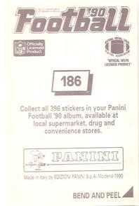1990 Panini Stickers #186 Felix Wright Back