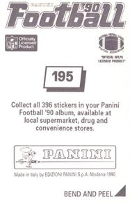 1990 Panini Stickers #195 Keith Jackson Back