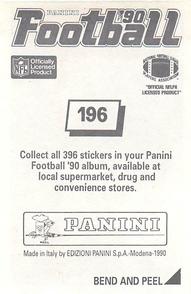 1990 Panini Stickers #196 Joe Montana Back