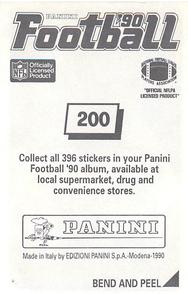 1990 Panini Stickers #200 Keith Millard Back