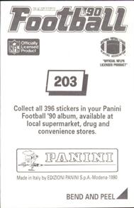 1990 Panini Stickers #203 Tim Harris Back