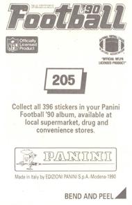 1990 Panini Stickers #205 Rich Camarillo Back