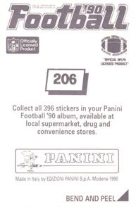 1990 Panini Stickers #206 Sterling Sharpe Back