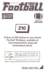 1990 Panini Stickers #210 Michael Haynes Back