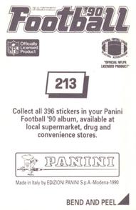 1990 Panini Stickers #213 Chris Miller Back