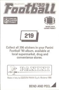 1990 Panini Stickers #219 Bill Fralic Back