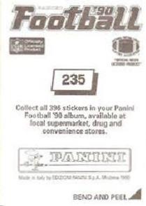 1990 Panini Stickers #235 Dallas Cowboys Crest Back