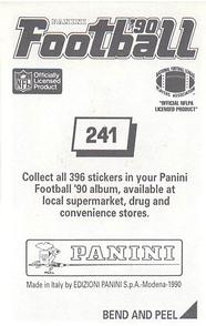 1990 Panini Stickers #241 Jim Jeffcoat Back