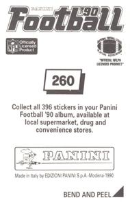 1990 Panini Stickers #260 Lomas Brown Back