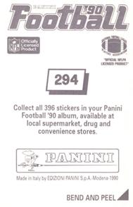 1990 Panini Stickers #294 Steve Jordan Back