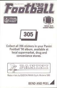 1990 Panini Stickers #305 Robert Massey Back
