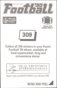 1990 Panini Stickers #309 Jim Dombrowski Back