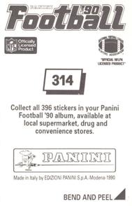 1990 Panini Stickers #314 Ottis Anderson Back